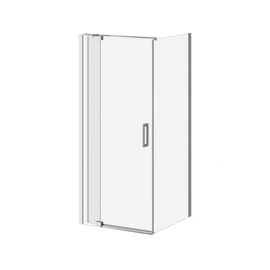 Porte de douche pivotante Kalia DISTINK 36" x 77" avec panneau de retour 36" verre transparent - Chrome