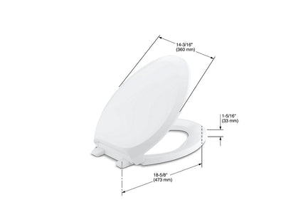 Siège de toilette allongé French Curve Quiet Close de Kohler, blanc