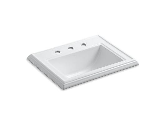 Kohler Memoirs 22-3/4" X 18" Classic Classic Drop-In Bathroom Sink With 8" Widespread Faucet Holes - White