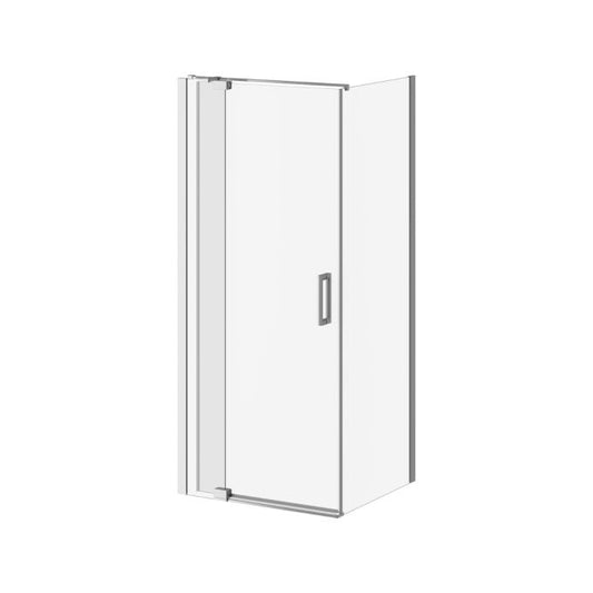 Porte de douche pivotante Kalia DISTINK 36" x 77" avec panneau de retour 32" verre transparent - Chrome