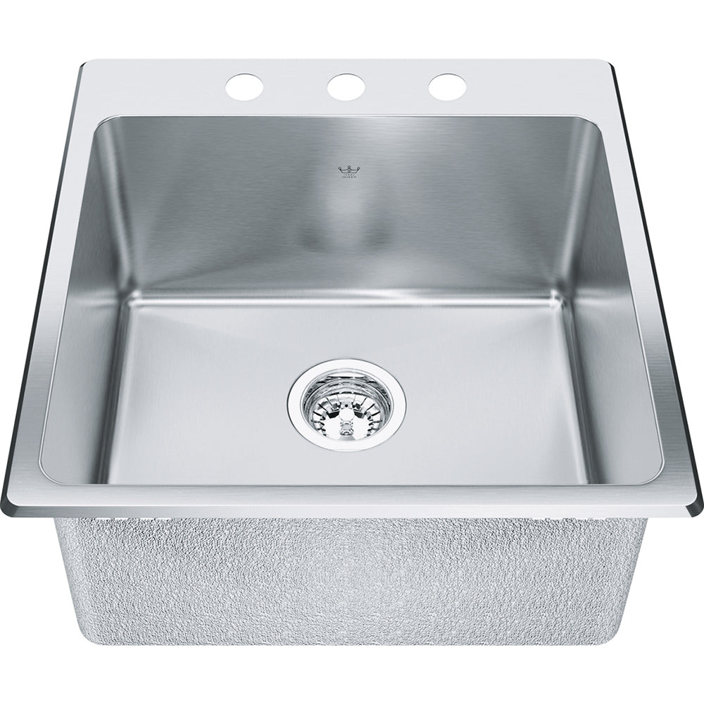 Kindred 20" x 20.56" Drop-in 3-hole Single Bowl Laundry/utility Sink Stainless Steel - Renoz