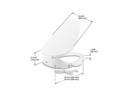 Kohler C3-230 Siège de toilette allongé pour bidet - Blanc