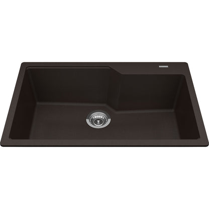 Kindred Granite 30.68" x 19.68" Drop-in Single Bowl Kitchen Sink Mocha - Renoz