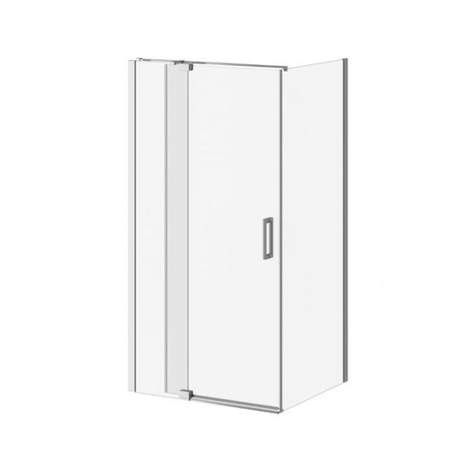 Porte de douche pivotante Kalia DISTINK 42po x 77po avec panneau de retour 36po verre transparent -Chrome