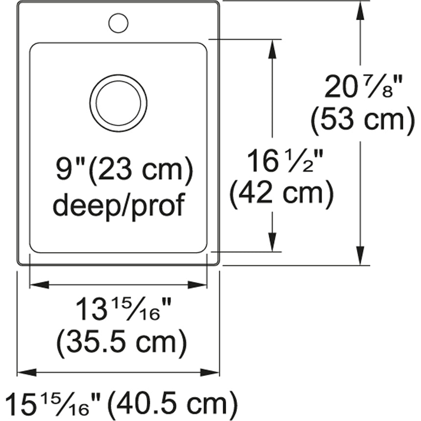 Kindred Brookmore 15.92" x 20.86" Single Hole Single Bowl Drop in Kitchen Sink Stainless Steel - Renoz