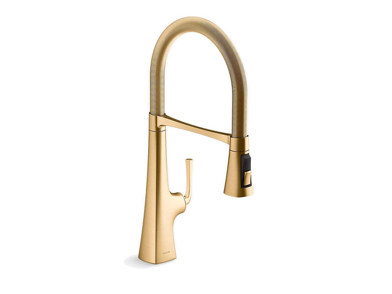 Kohler Graze 21" Single Handle Semi Professional Kitchen Faucet With 21-9/16" Spout Vibrant Brushed Brass - Renoz