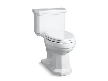 Kohler Kathryn Comfort Height One Piece Compact Elongated 1.28 Gpf Chair Height Toilet With Right Hand Trip Lever And Slow Close Seat - White