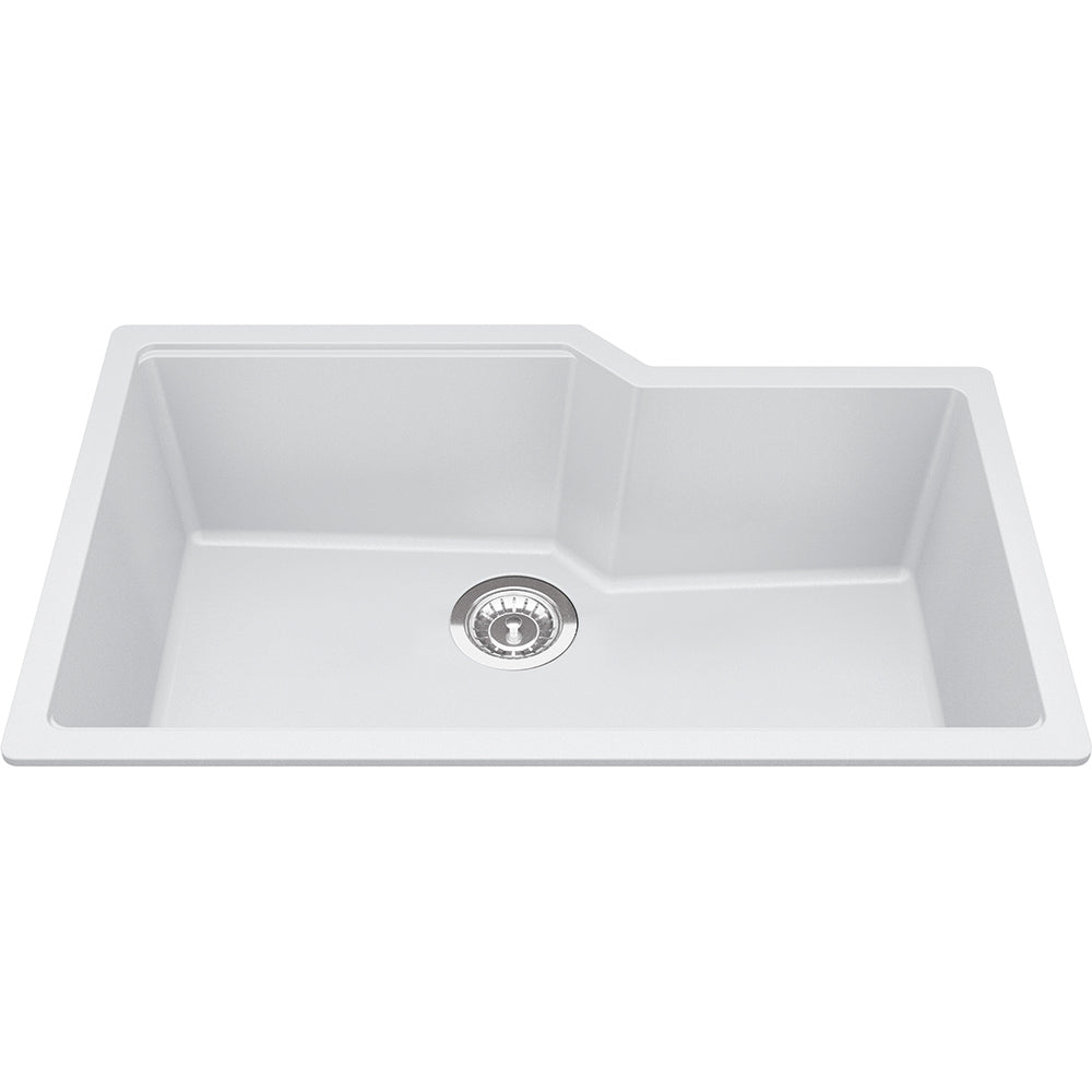 Kindred Granite Series 30.69" x 19.69" Undermount Single Bowl Granite Kitchen Sink in Polar White - Renoz