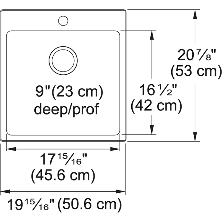 Kindred Brookmore 19.93" x 20.86" 1 Hole Single Bowl Drop-in Kitchen Sink Stainless Steel - Renoz