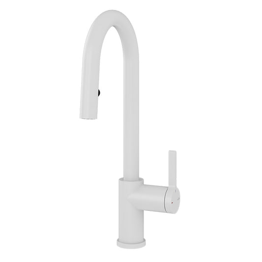 Robinet de cuisine à levier unique Rubi Loft Endricks 16,75 po - Blanc