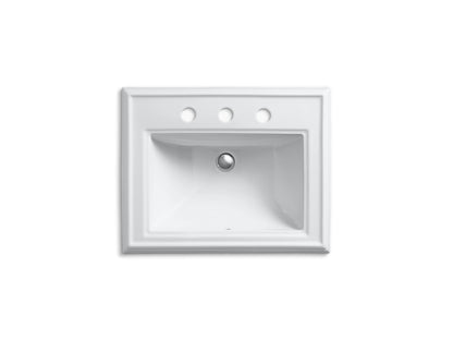 Kohler Memoirs 22-3/4" X 18" Classic Classic Drop-In Bathroom Sink With 8" Widespread Faucet Holes - White