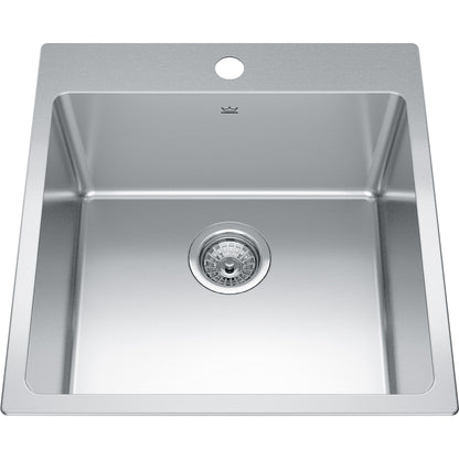 Kindred Brookmore 19.93" x 20.86" 1 Hole Single Bowl Drop-in Kitchen Sink Stainless Steel - Renoz