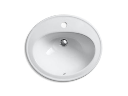 Kohler Pennington Drop-In Bathroom Sink With Single Faucet Hole - White