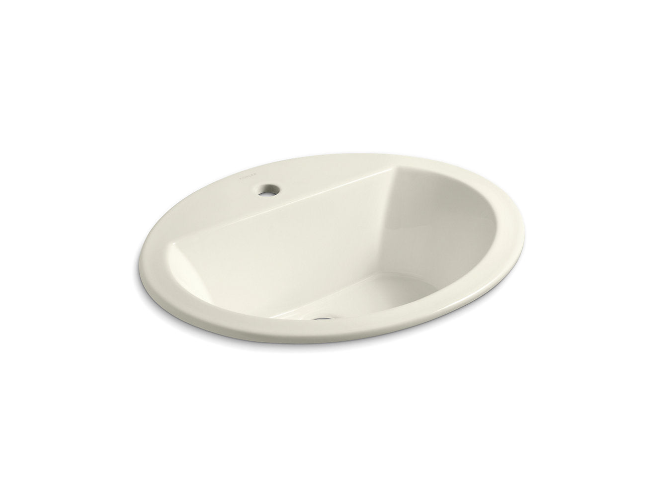 Kohler Bryant Oval 20-1/8" X 16-1/2" Drop-In Bathroom Sink With Single Faucet Hole - Biscuit