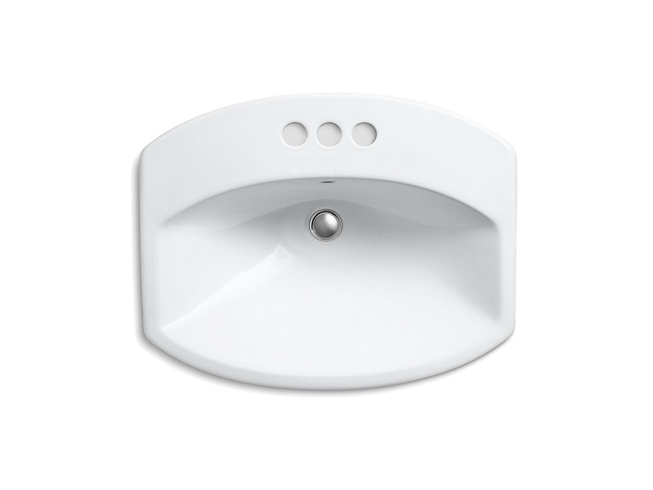 Kohler Cimarron 22 ¹¹⁄₁₆" X 17 ⅞" Drop-In Bathroom Sink With 4" Centerset Faucet Holes - White