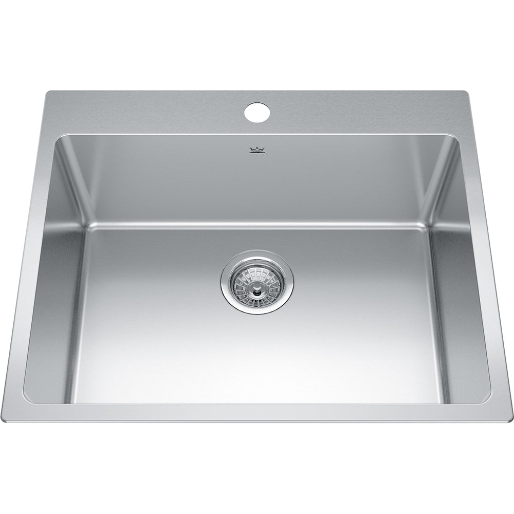 Kindred Brookmore 25" x 20.86" Drop in Single Bowl Stainless Steel Kitchen Sink - Renoz