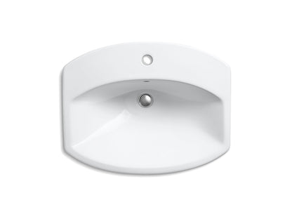 Kohler Cimarron 22 ¹¹⁄₁₆" X 17 ⅞" Drop-In Bathroom Sink With Single Faucet Hole - White