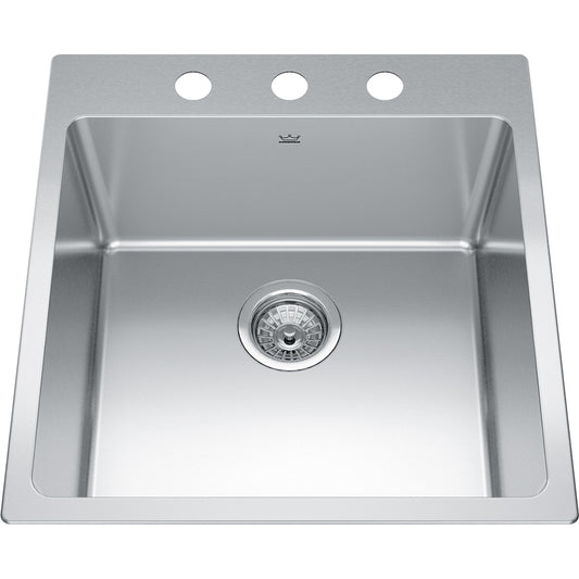 Kindred Brookmore 19.93" x 20.86" Drop in Single Bowl Stainless Steel Kitchen Sink - Renoz