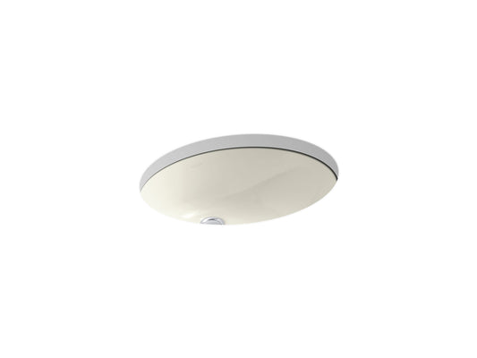 Kohler Lavabo de salle de bain ovale encastré 17 po x 14 po Caxton avec trop-plein - Biscuit