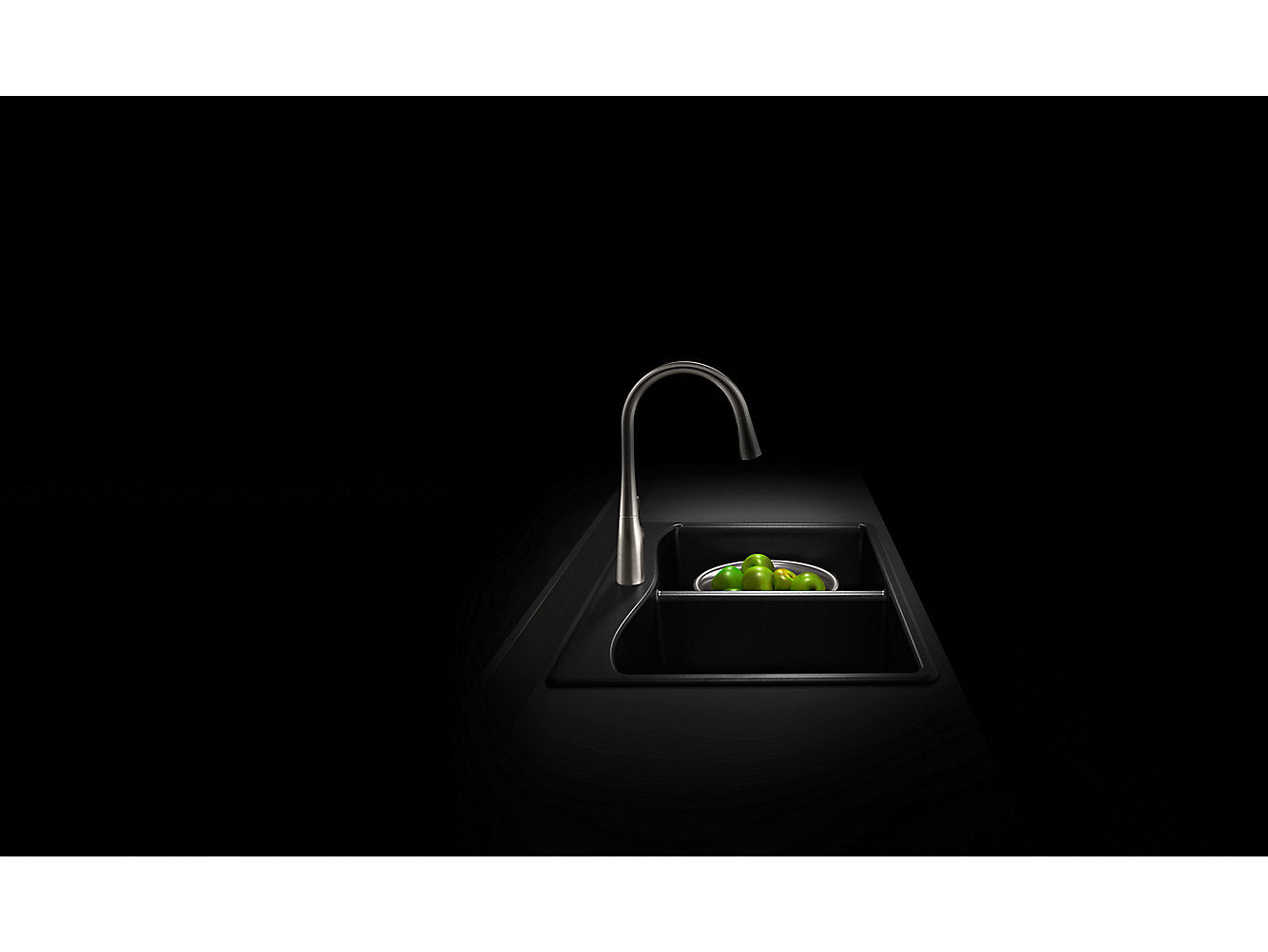 Kohler Kennon 33" X 22" X 9-5/8" Neoroc Top Mount Undermount Double Equal Kitchen Sink - Matte Black