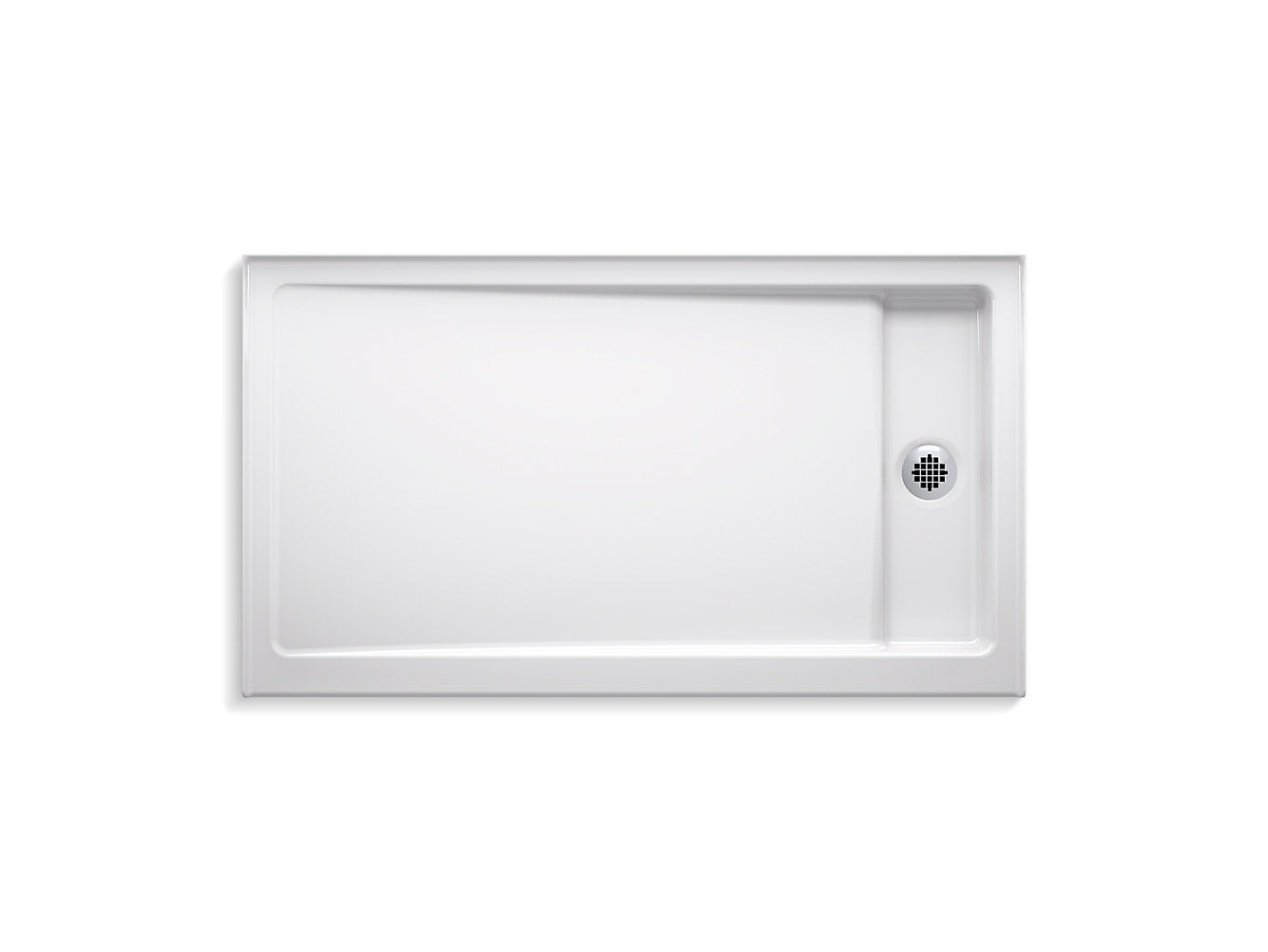 Kohler Base de douche à seuil simple 60" x 34" Bellwether avec drain central droit