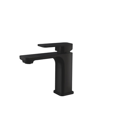 Stylish Vita Single Handle 6" Bathroom Faucet for Single Hole Brass Basin Mixer Tap, Matte Black Finish B-102N - Renoz