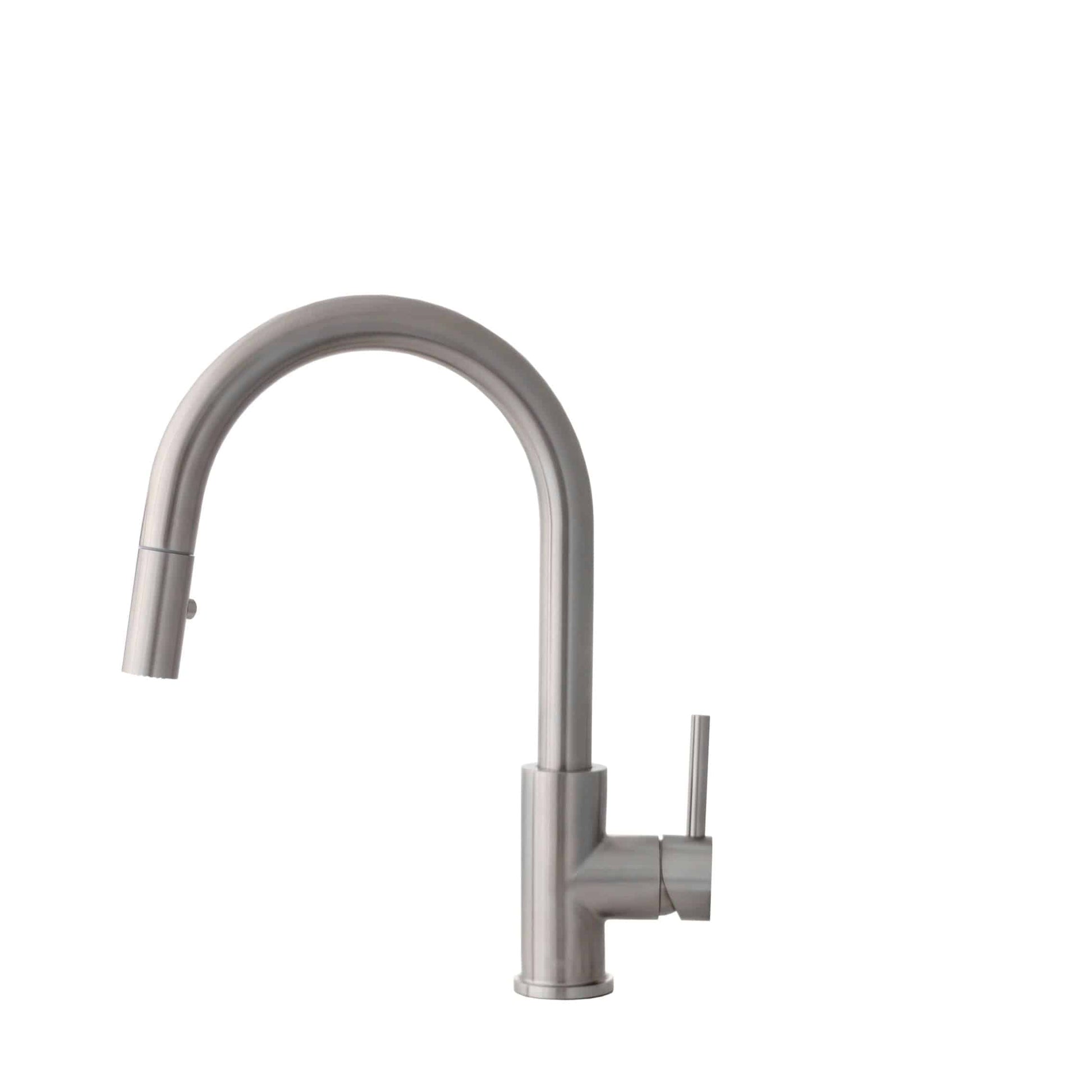 Stylish Modena 14" Kitchen Faucet Single Handle Pull Down Dual Mode Stainless Steel Brushed Finish K-131S - Renoz