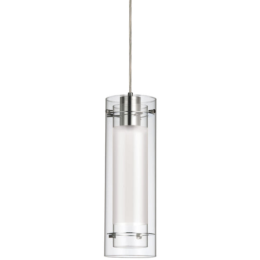 Dainolite 1 Light Pendant, Polished Chrome Finish, White Fabric Sleeve - Renoz