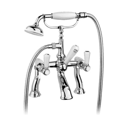 Aquadesign Products Remplisseur de baignoire mural (Regent R2524BL) - Chrome avec poignée blanche