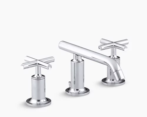 Kohler Purist Widespread Bathroom Sink Faucet With Low Cross Handles And Low Spout - Chrome