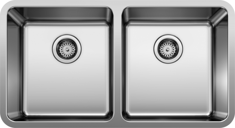 Blanco Formera U 2 33" x 18" 18 Gauge Double Bowl Undermount Kitchen Sink - Stainless Steel