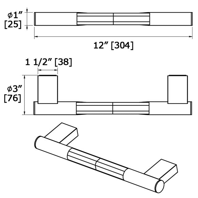 Laloo Straight Grab Bar 2602