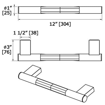 Laloo Straight Grab Bar 2602