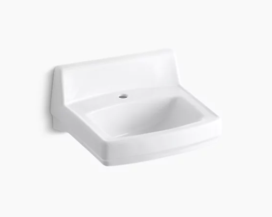 Kohler Greenwich 20-3/4" X 18-1/4" Wall-Mount/Concealed Arm Carrier Bathroom Sink With Single Faucet Hole And No Overflow