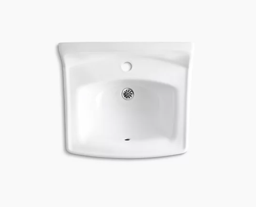 Kohler Greenwich 20-3/4" X 18-1/4" Wall-Mount/Concealed Arm Carrier Bathroom Sink With Single Faucet Hole And No Overflow