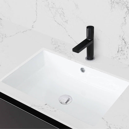 Stylish Voguish 24" x 16" Rectangular Undermount Ceramic Bathroom Sink with 2 Overflow Finishes P-208 - Renoz