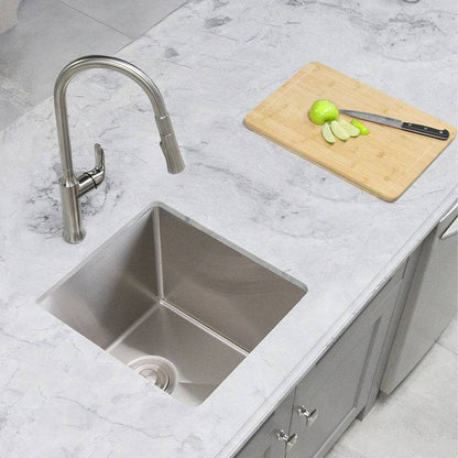 Stylish Pearl 16" x 18" Single Bowl Undermount Stainless Steel Kitchen Bar Sink S-309XG - Renoz