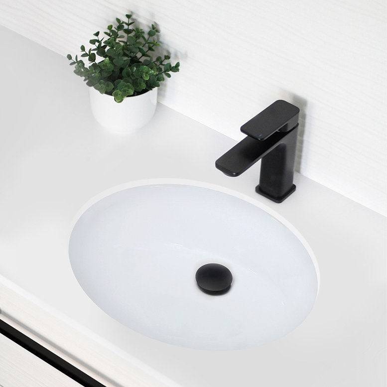 Stylish Cool 19.5" x 16" Oval Undermount Bathroom Sink with Overflow P-206 - Renoz