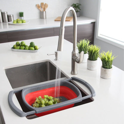 Stylish 13" Collapsible Over the Sink Colander A-905 - Renoz