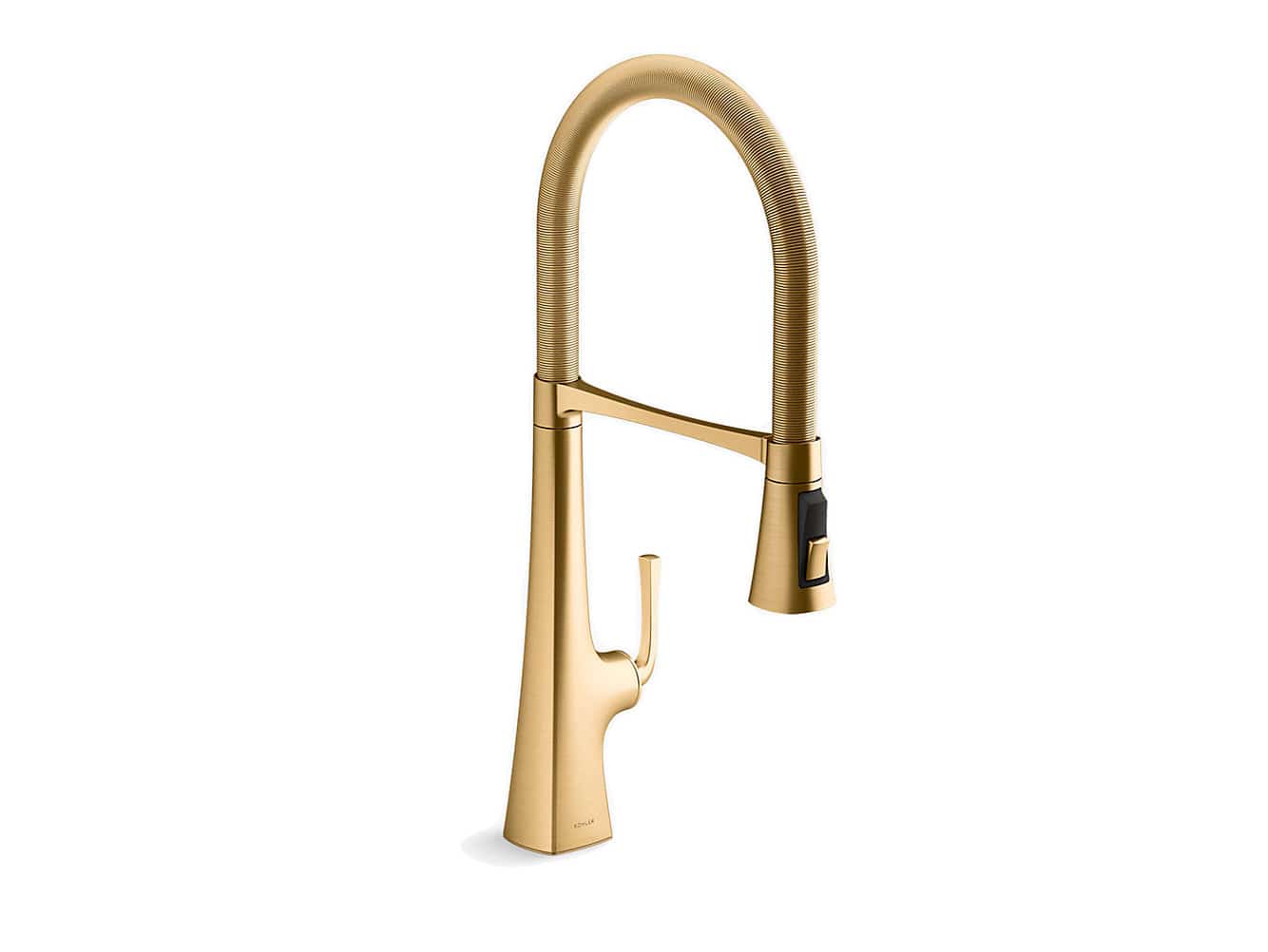 Kohler Graze 24" Single Handle Semi Professional Kitchen Faucet With 24-5/16" Spout Vibrant Brushed Brass - Renoz