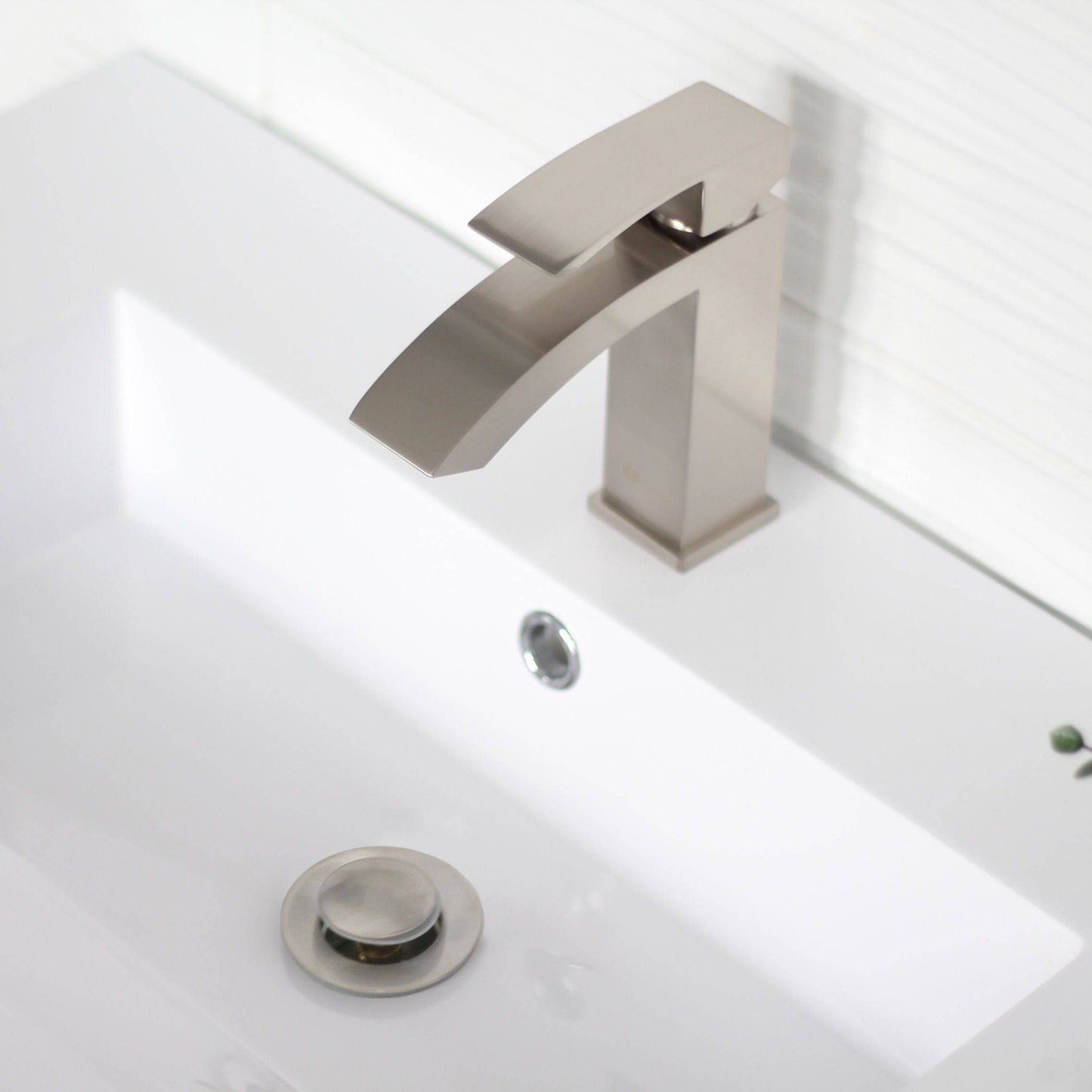 Stylish Pop-Up Drain with Overflow, Brushed Nickel Finish D-700B - Renoz