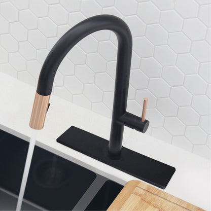 Stylish Kitchen Faucet Plate Hole Cover Deck Plate Escutcheon in Matte Black Finish A-803N - Renoz