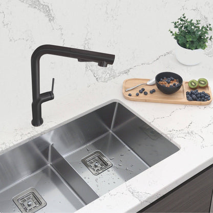 Stylish Latina 13" Kitchen Faucet Single Handle Pull Down Dual Mode Matte Black Finish K-146N - Renoz