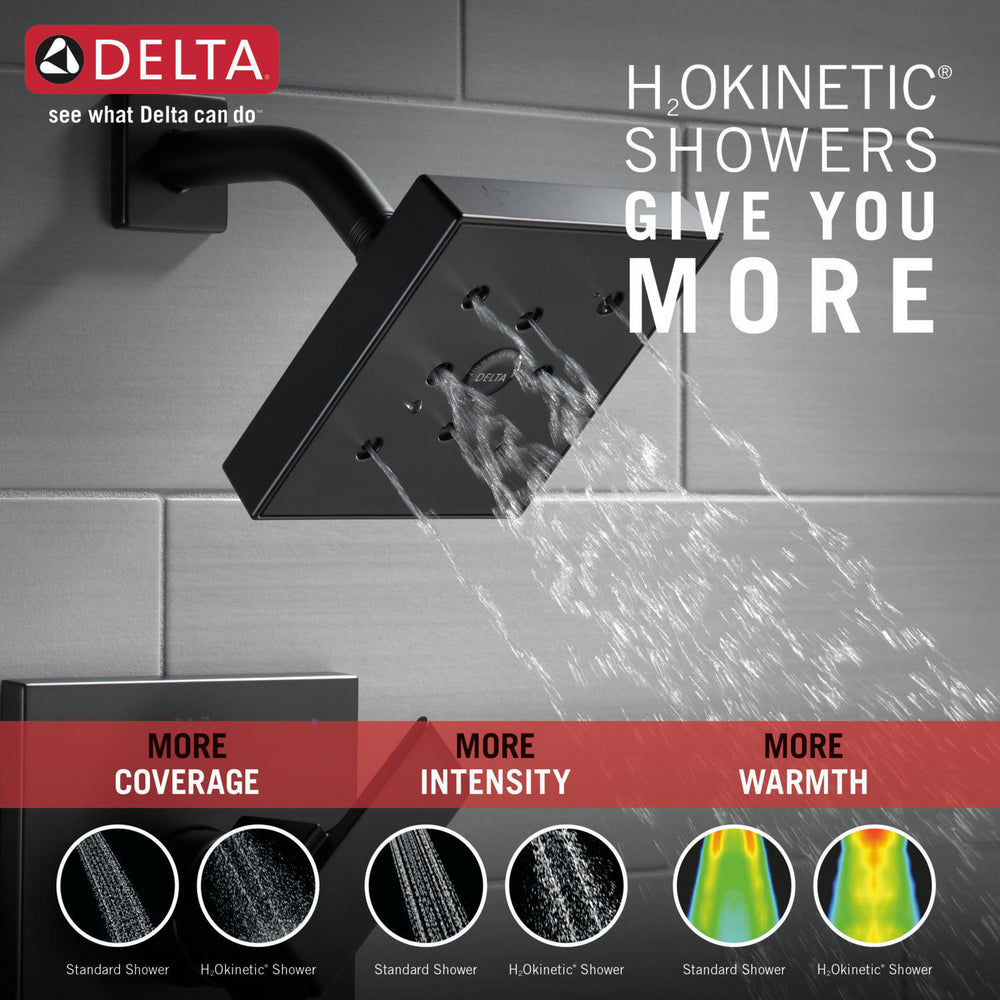 Delta ARA Monitor 17 Series H2Okinetic Shower Trim -Matte Black (Valve Sold Separately)