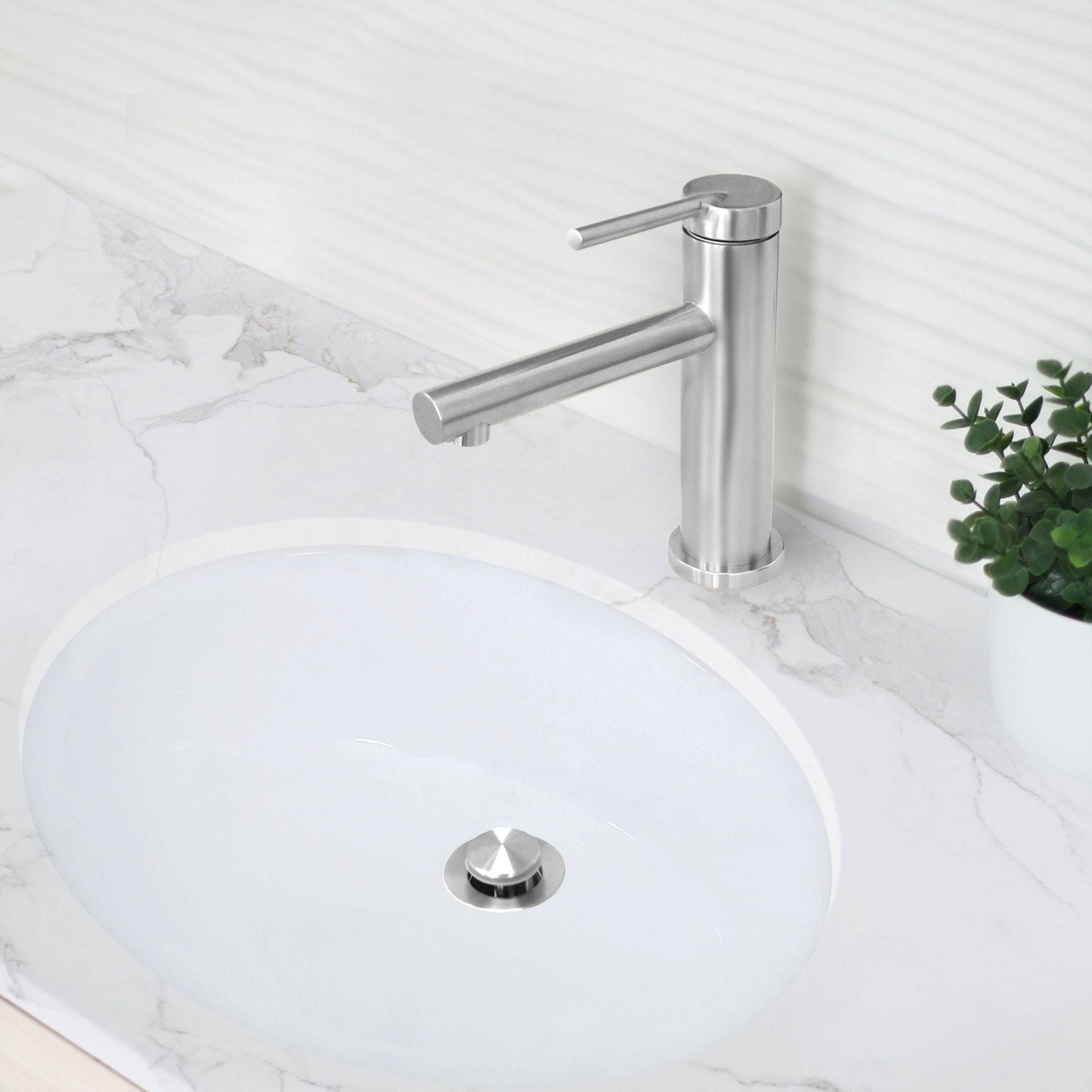 Stylish Toria 6" Single Handle Basin Bathroom Faucet in Stainless Steel Finish B-108S - Renoz