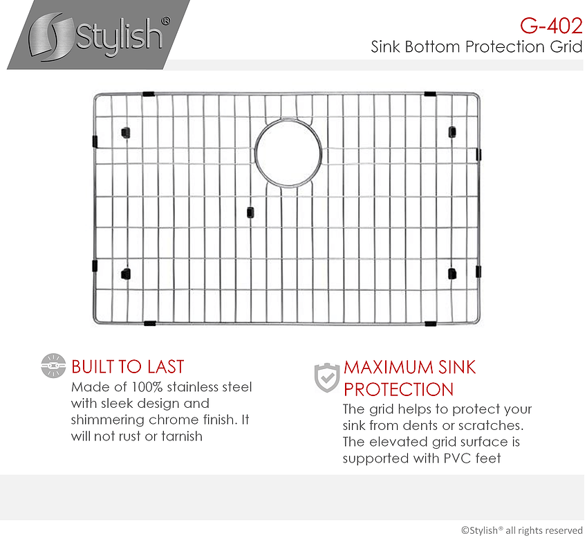 Stylish Kitchen Sink Bottom Protection Grid - Renoz