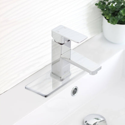 Stylish Single Hole Bathroom Faucet Plate in Polished Chrome Finish A-801C - Renoz