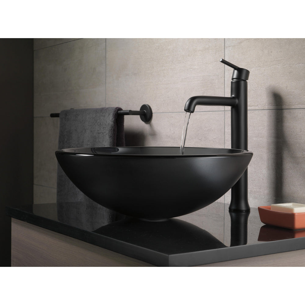 Delta TRINSIC Single Handle Vessel Bathroom Faucet- Matte Black