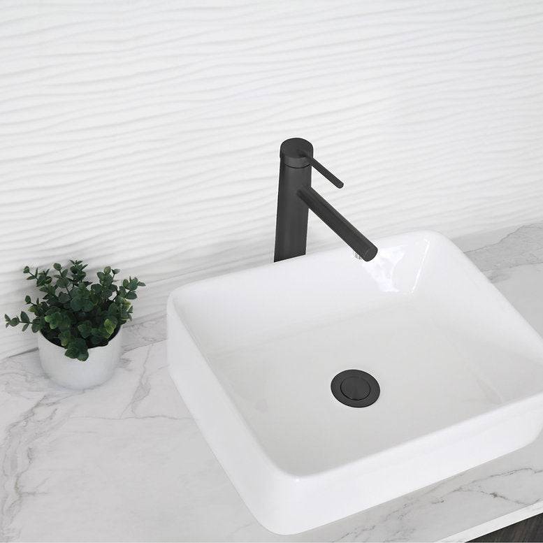 Stylish Stylish Carol Bathroom Faucet Single Handle Matte Black Finish B-123N - Renoz