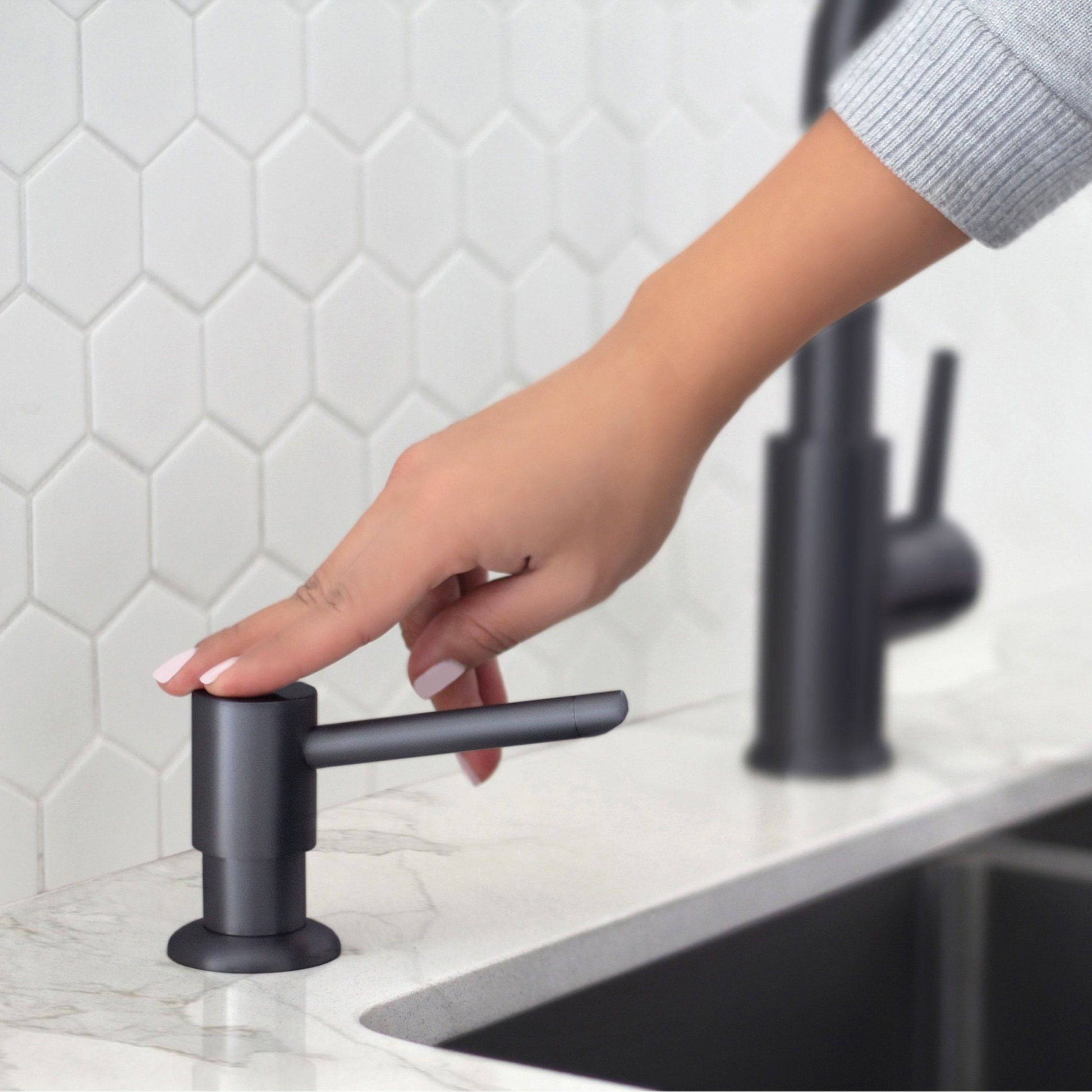 Stylish Stainless Steel Soap Dispenser Pump Liquid Hand Lotion Dispenser Matte Black S-01N - Renoz